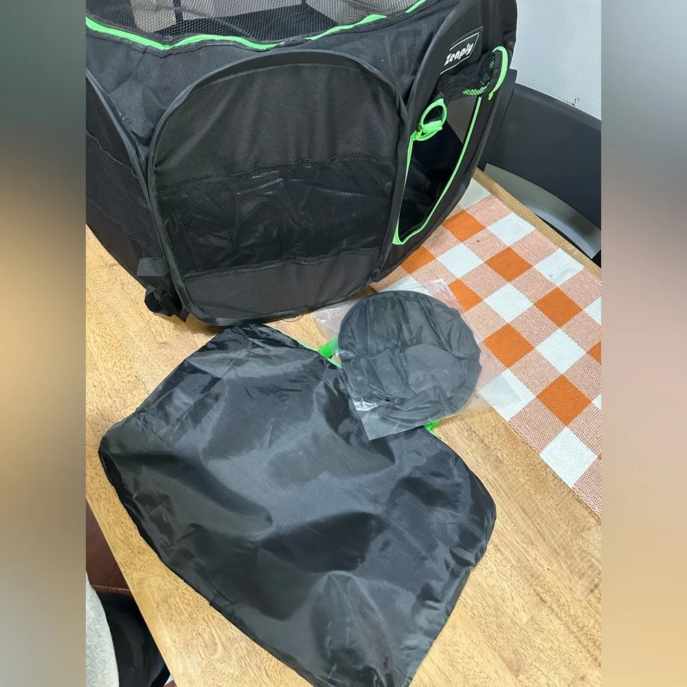 New Mesh Foldable Portable Dog Play Pen, with shade and carrying bag